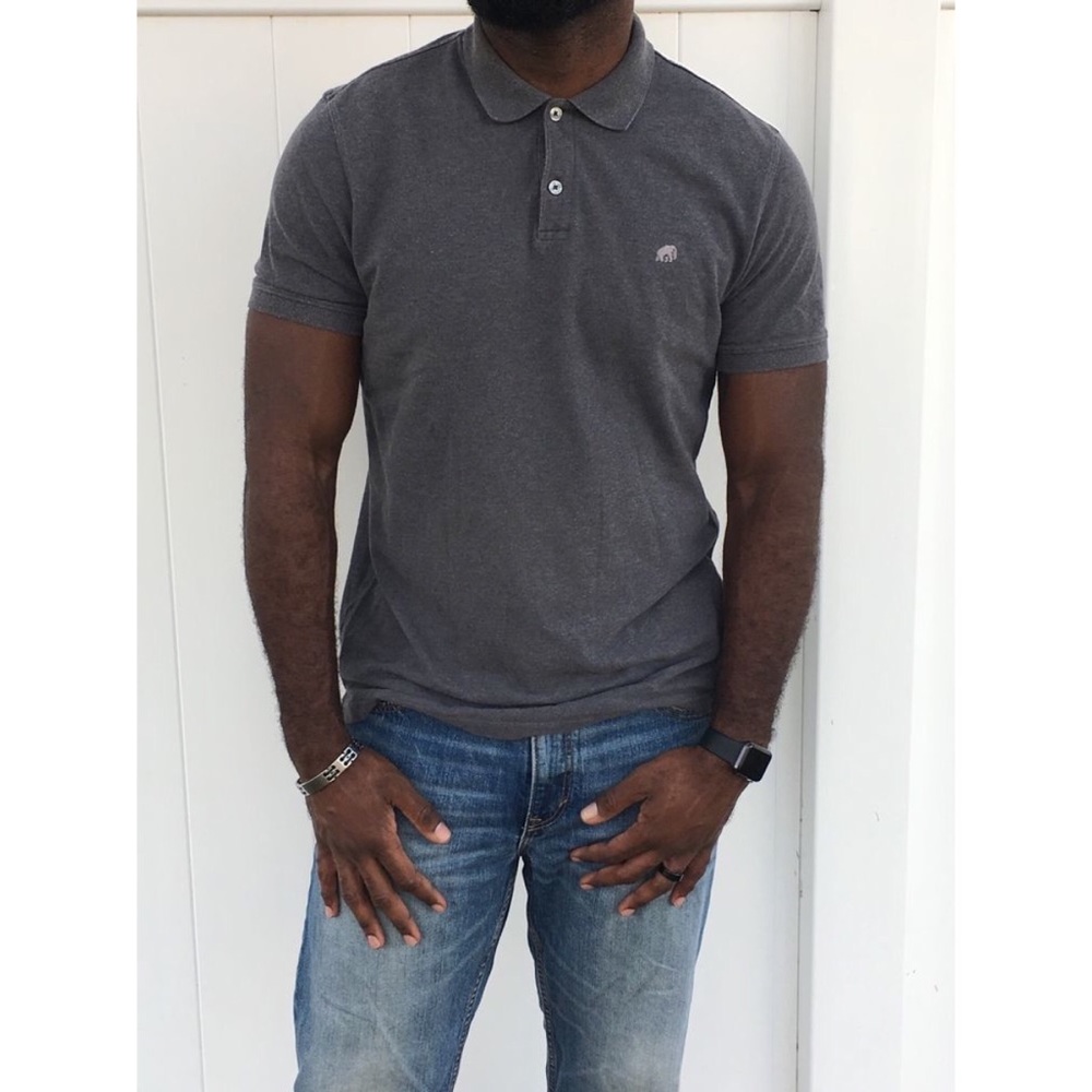 Banana Republic Grey Slim Fit Polo